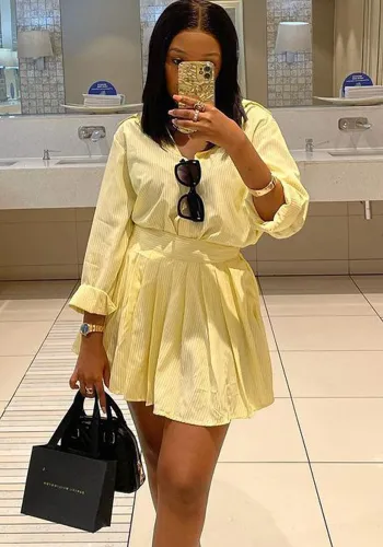Plus Size Women Casual Africa Shirt And Skirt Two-Piece Set
