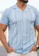 Men's Summer Short Sleeve Striped Hollow Casual Polo Top