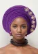 Women diamond-studded heavy-duty shiny silk layered Lace-Up wedding party African turban hat