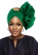 Women wedding elegant sewn flower with brooch African turban hat