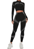 Women Yoga Long Sleeve Top Sports Fitness Pants Two-piece Set