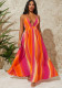 Women Beach Holidays Casual Gradient Rainbow Print Dress
