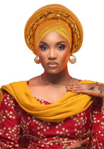 Women wedding party multi-layer diamond-studded African turban hat