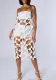 Sexy Solid Color Metal Chain Strap Bow Patchwork Dress