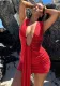 Spring Summer Sexy Deep V High Waist Slim Bodycon Dress