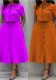 Elegant Solid Short Sleeve Spring Casual Two Piece Skirt Set
