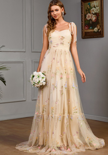 Spring Women's Sleeveless Slim Long Strap Dress Elegant Evening Gown