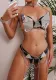 High Street Sexy Halter Neck Metal Strap Acrylic Set