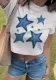Women retro star Round Neck short-sleeved T-shirt