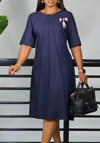Women's fashion chic elegant solid color loose plus size African dress