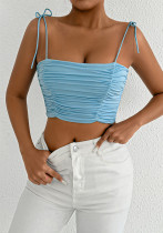 Summer Sexy Tie Strap Crop Top Super Short Vest for Outdoor Wear