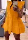 Women's button short sleeve turndown collar shirt fashion solid color pleated dress