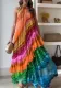Fashion Print Sleeveless loose Tulle Puffy Cake Dress