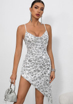 Women's sexy low back sequined strap dress summer style