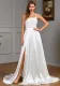 Women sleeveless suspender solid formal party evening dress