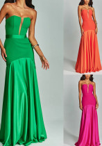Women Casual Party Patchwork Sleeveless dress with wrap chest