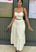 Women Summer Suspender Top and Skirt Two-piece Set