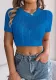 Women Spring and Summer Casual Hollow Twist Short Sleeve Knitting Holidays Crop Top