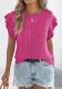 Women Spring and Summer Casual Hollow Twist Contrast Ruffle Edge Knitting Holidays Top