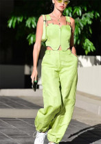 Women Summer Casual Crop Top and Pant Two-piece Set
