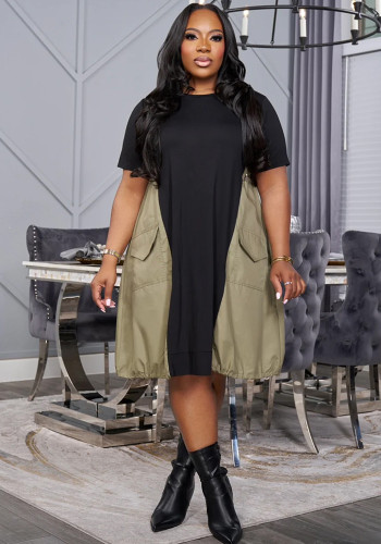 Summer Plus Size Women's Patchwork Loose Maxi Dress
