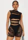 Summer Sexy Lace Patchwork Hollow Sleeveless Tight-Fitting Jumpsuit