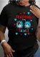 Plus Size Floral Print Short Sleeve Round Neck T-Shirt