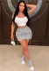 Women's Solid Color Multi-Pocket High-Waist Short Cargo Skirt