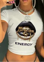 Women Street Printed Crop T-Shirt Top