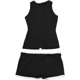 Spring Chic Sexy Women's Contrast Color Sleeveless Button Top Slim Shorts Set