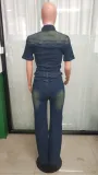 Women Stretchy Washed Denim Jumpsuits