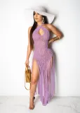 Women Tassel Knitting Two-Ways Tassel Beach Dress