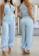 Women Summer Sleeveless Top and Cargo Pants Two-Piece Set