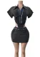Spring Denim Short-Sleeved Bodysuit High-Stretch Skirt two piece set