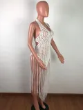 Women Tassel Knitting Two-Ways Tassel Beach Dress