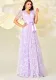 Summer Luxury Short-Sleeve V-Neck Slim Waist Applique Swing Evening Gown