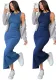 Spring Round Neck Sleeveless Slim Denim Bodycon Dress