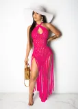 Women Tassel Knitting Two-Ways Tassel Beach Dress