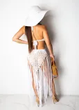 Women Tassel Knitting Two-Ways Tassel Beach Dress