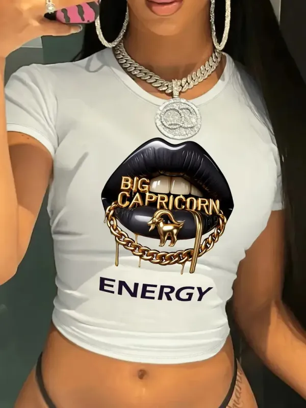 Women Street Printed Crop T-Shirt Top