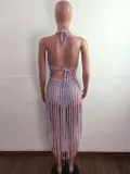 Women Tassel Knitting Two-Ways Tassel Beach Dress