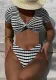 Summer Black White Contrast Two-Piece Sexy Bikini Swimsuit