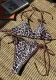 Women Sexy Lace Leopard Color Block Two Pieces Swimwear