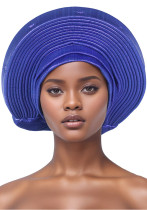 Women Traditional African South American Muslim Hat Bright Silk Solid Layered Hijab Hat