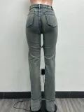 Women Spring Sexy Stretch Washed Zipper Denim Pants