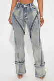 Women Spring Sexy Stretch Washed Zipper Denim Pants