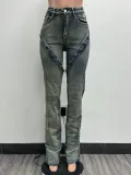 Women Spring Sexy Stretch Washed Zipper Denim Pants