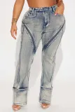 Women Spring Sexy Stretch Washed Zipper Denim Pants