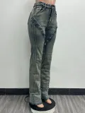 Women Spring Sexy Stretch Washed Zipper Denim Pants