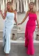 Summer Slash Shoulder Split Sleeveless Women's Sexy Slim Evening Dress